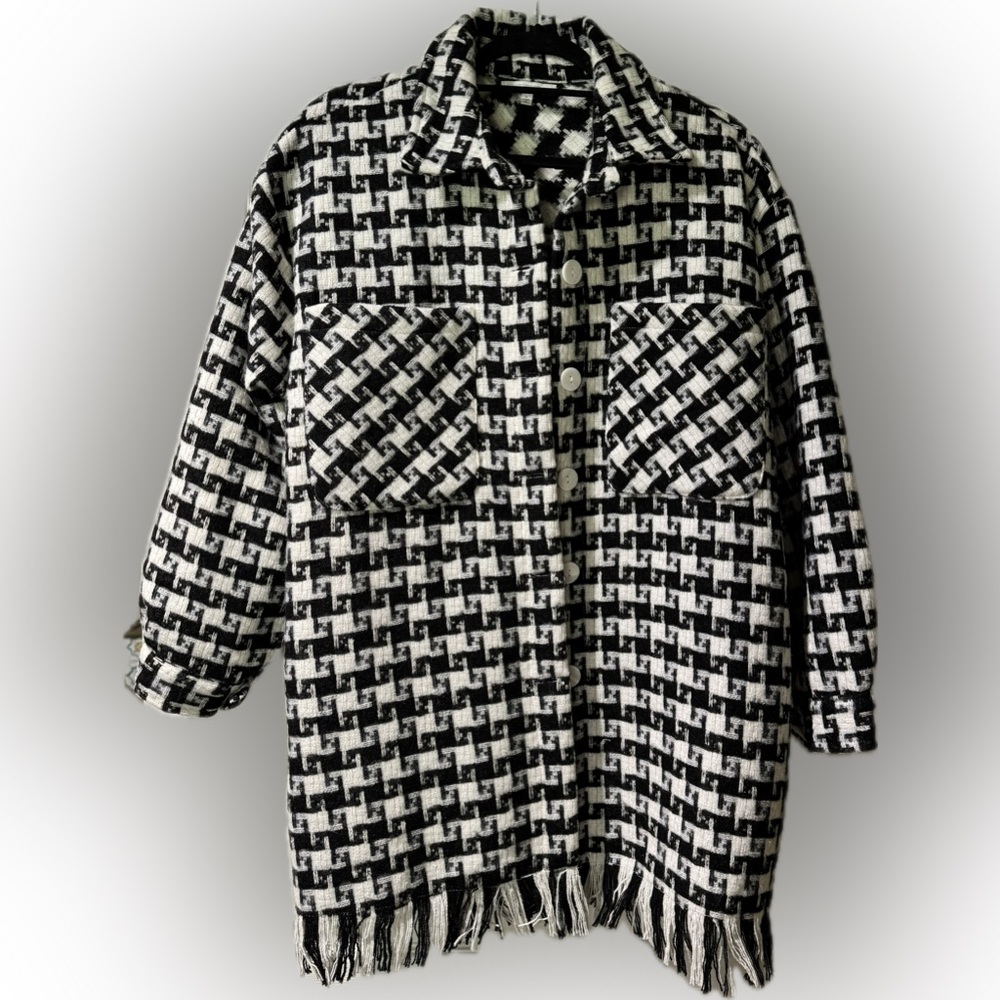 Houndstooth, Fringe bottom, Shacket